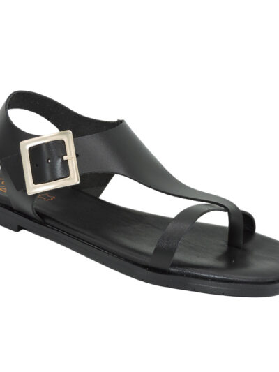 Porronet- Sandalia Negra Plata