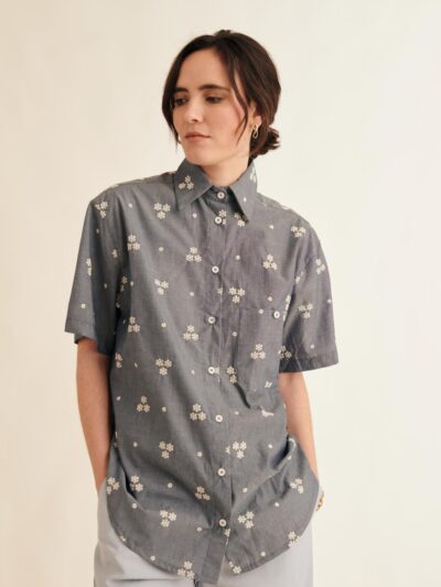 Camisa Sabine- Popelín Jean Bordado