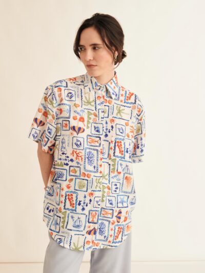 Camisa Sabine- Print Marino