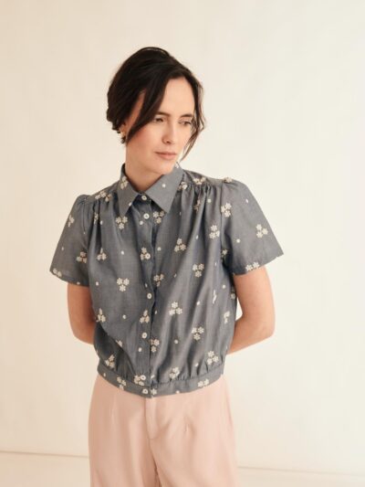Camisa Angela- Jean Bordado