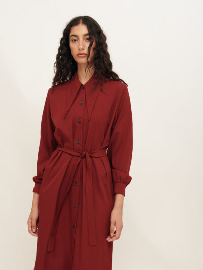 Vestido Horizonte- Liso Burdeos