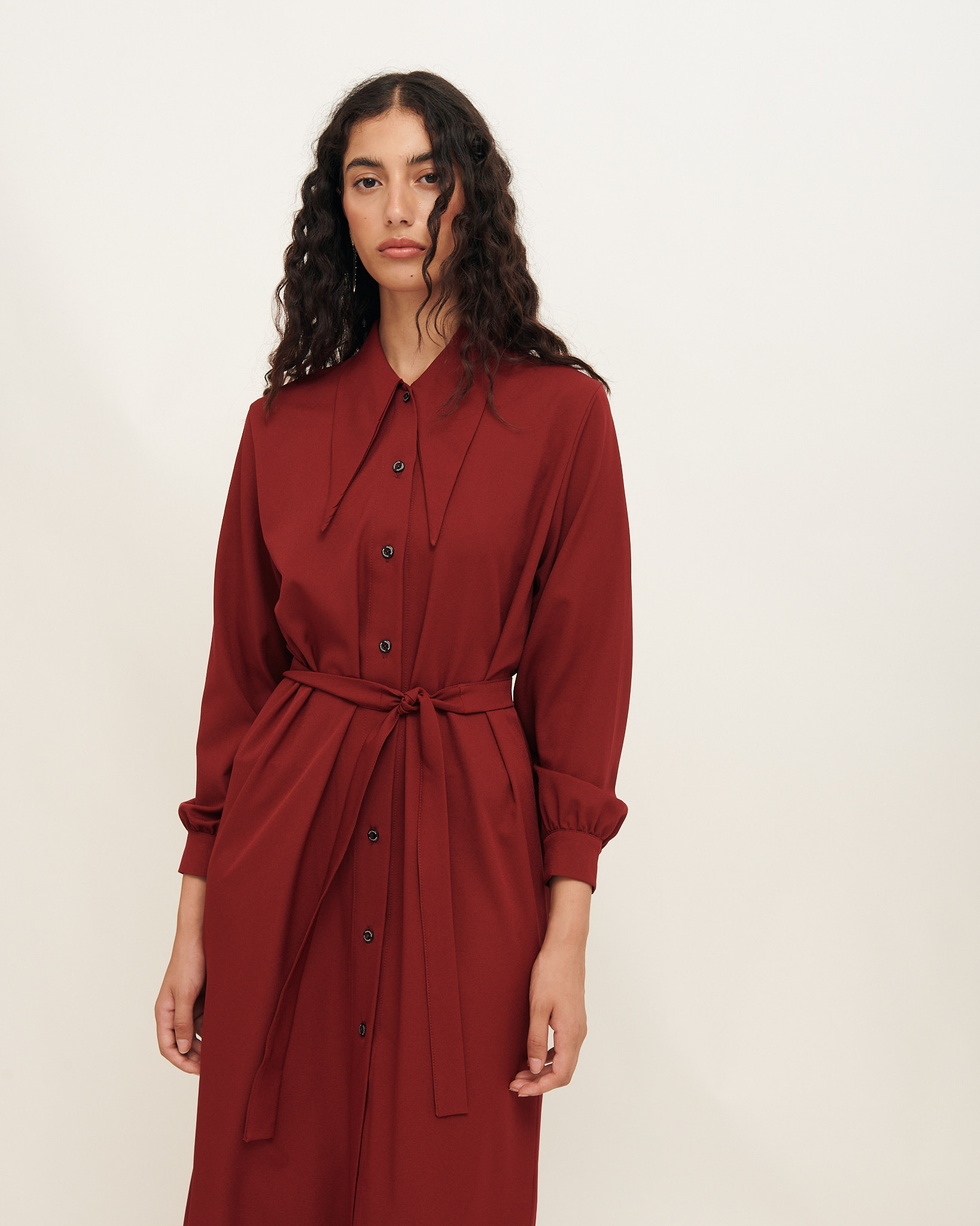 Vestido Horizonte- Liso Burdeos