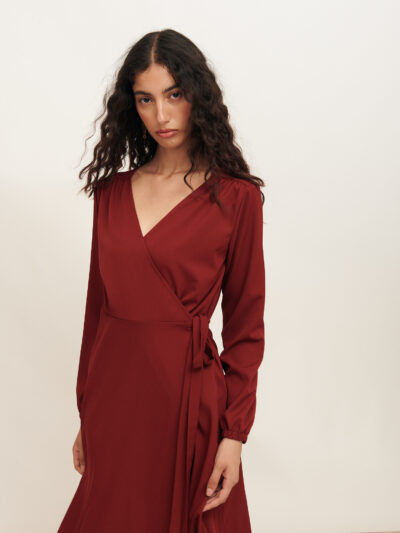 Vestido Montaña - Liso Burdeos