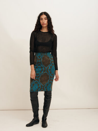 Falda Aurora Tricot Greca Verde